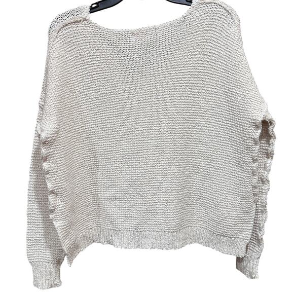 Pink Lily Sweater Women Size M Cream Color Clean Girl Minimalist Cotton Blend - Picture 2 of 7